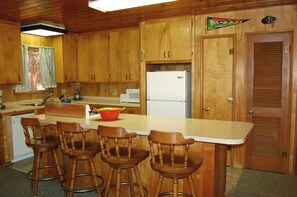 Kitchen with bar seating for 4