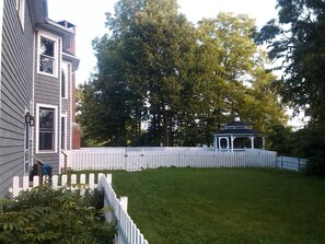 Back yard and view of gazebo