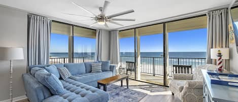 Beautiful corner condo overlooking the Gulf of Mexico.