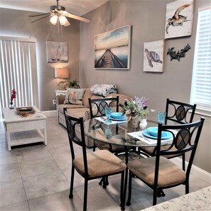 Table is set for a romantic dinner for two.