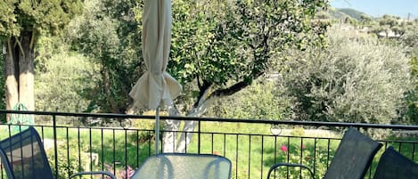 Big balcony with garden view