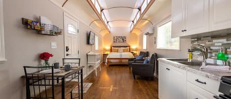 Roomy tiny home with everything you need to make a home away from home.