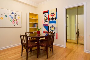 Dining area - Mid Century Modern table and chairs (attributed to Paul Frankl)