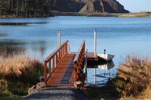 Our dock on the lake.  Kayak right across to the ocean