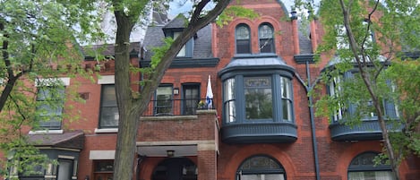 Vintage facade in historic neighborhood