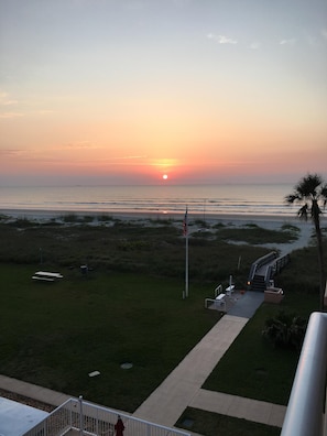 View of the sunrise from balcony
