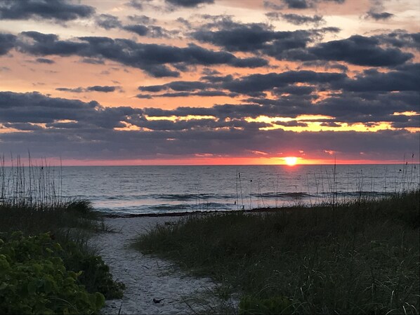 This breathtaking sunrise is just a 3 minute walk from your suite! 