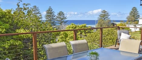 Rear deck with ocean views