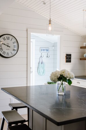 Soapstone island looking into Mudroom