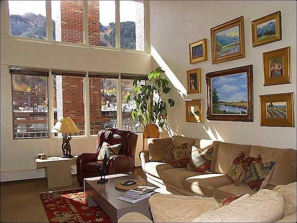 Bright, open living area with views