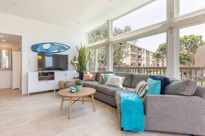 Enjoy the living room space and the big TV