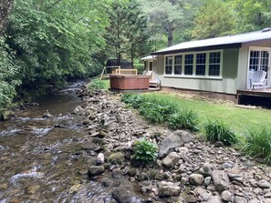 The creek is so close you can almost fish from the back porch!