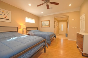 Suite #1- large bedroom with 2 queen beds full bath & private entrance.