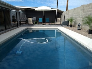 Lounge by the pool! 
Pool is not normally heated.  Please inquire heating fee.