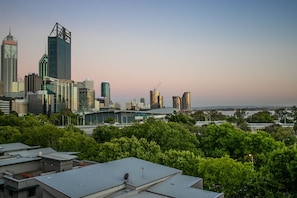 River and city views from this 7th floor apartment