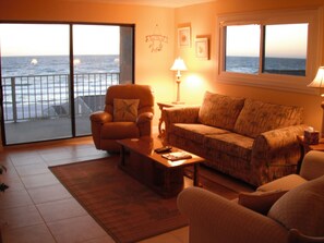 Evening view from living area.