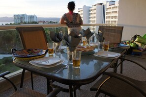 dining and enjoying the view