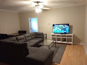 Large Living Room with smart HDTV.