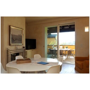 living room and terrace