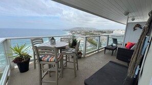 Beautiful view up the coast from our private deck