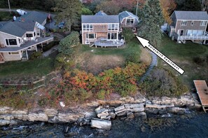 This is the Arial view of the Goldsmith Apartment (notice arrow) from the back.