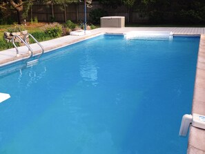 The deck was recently refinished and the pool equipment was refurbished.