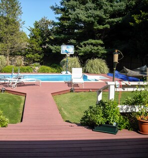 The view from the deck/kitchen. You'll always have a lovely view of the pool.