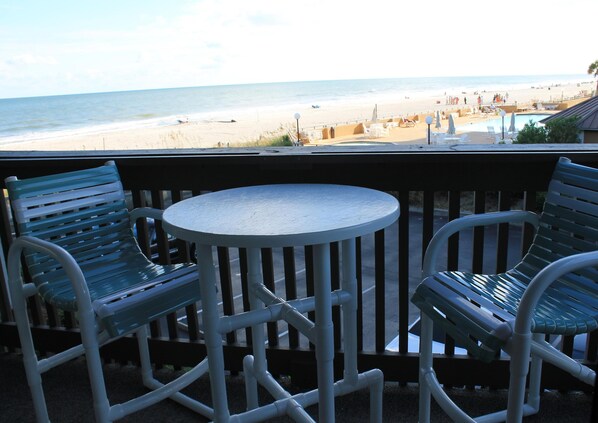 Balcony view and furniture