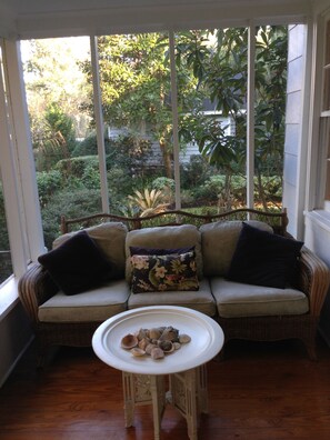 The front porch of the Guest House. 