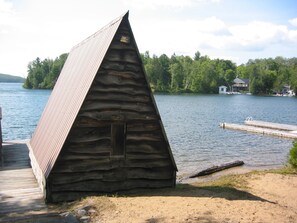 boat house and beach