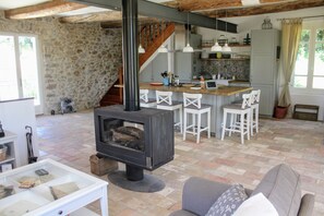 View of kitchen from living room