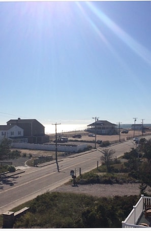 view off front and side deck of ocean