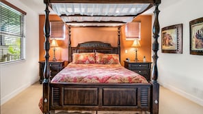 Large Bed, Table Lamps, and Nightstands