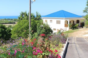 View of the villa from the top of the driveway