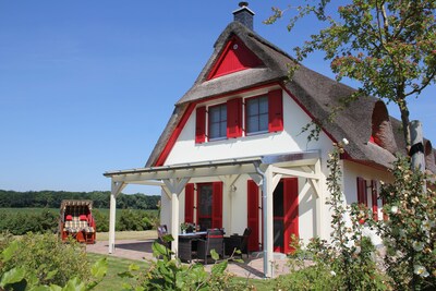 Cabaña con techo de paja en 1. Rema hacia el mar Báltico - cerca de la ciudad hanseática de Wismar