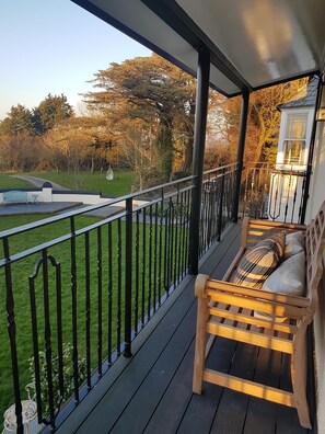 Verandah with sea and rural vistas off master suite and ensuite 
