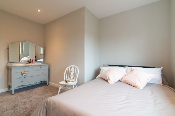 Bright and spacious bedroom with big double bed 