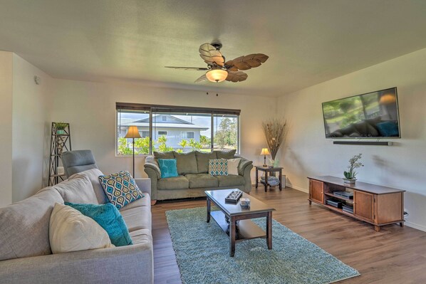 Find your Hawaiian paradise waiting at this beautiful Keaau vacation rental!