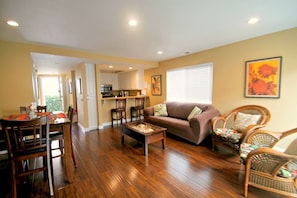 Spacious, airy living room.