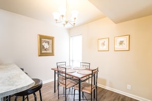 Dining area and breakfast bar.