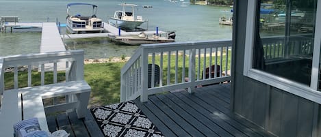 View to lake from deck