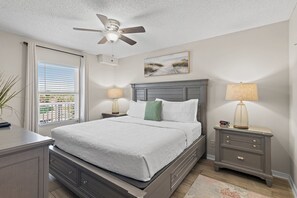 End your day with a restful night in the private bedroom, complete with a new premium mattress and blackout drapes.