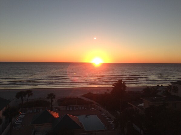 Beautiful sunset view off the private balcony