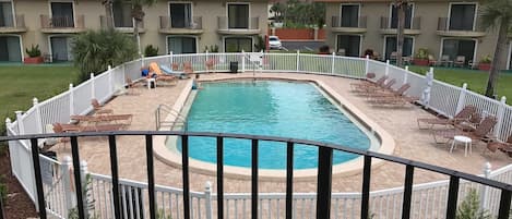 Two large heated pools in courtyard