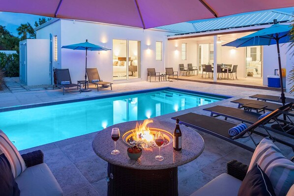 Relaxing by the firepit