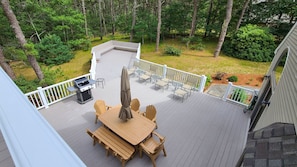 Deck as seen from primary bedroom balcony