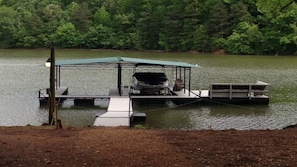 New boat dock with swim platform.