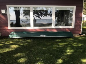 Canoe available for guest use.