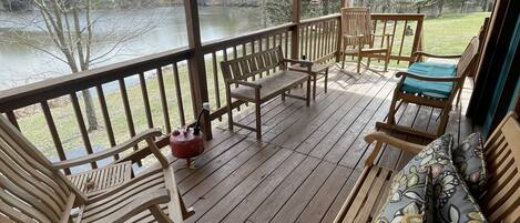 Back porch overlooking lake.