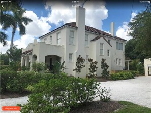 Side of house and the large parking area